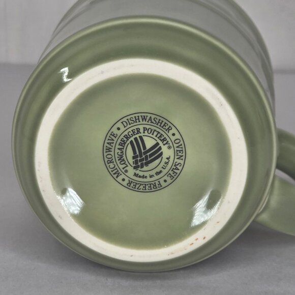Longaberger Pottery Woven Traditions Sage Green Coffee Mug - Picture 2 of 2
